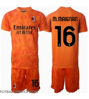 AC Milan Mike Maignan #16 Brankářské Dětské Venkovní Dres 2024-25 Krátký Rukáv (+ trenýrky)